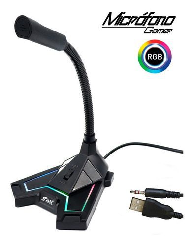 Micrófono Gamer Rgb Económico Alta Frecuencia